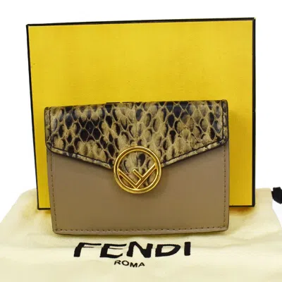 Fendi F Is  Beige Leather Wallet  ()