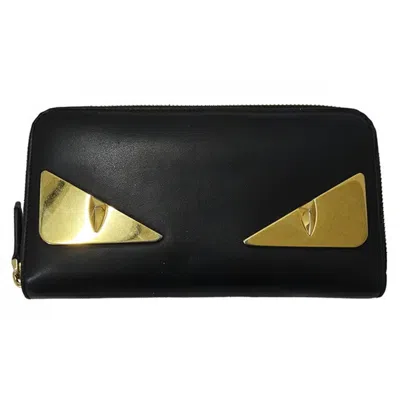 Fendi Monster Black Leather Wallet  ()