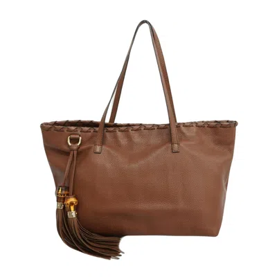 Gucci Bamboo Brown Leather Tote Bag ()