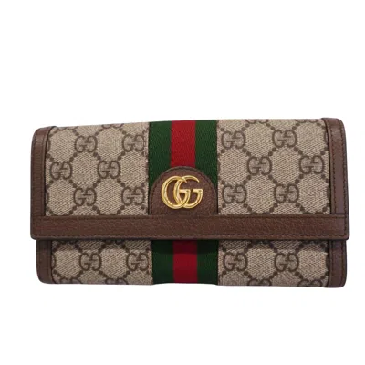 Gucci Ophidia Brown Canvas Wallet  ()