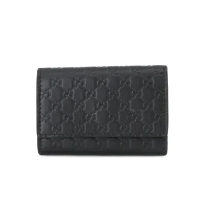 Gucci Micro Ssima Black Canvas Wallet  ()