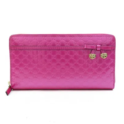 Gucci Totem Pink Patent Leather Wallet  ()