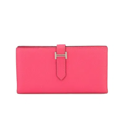 Hermes Hermès Béarn Pink Leather Wallet  ()