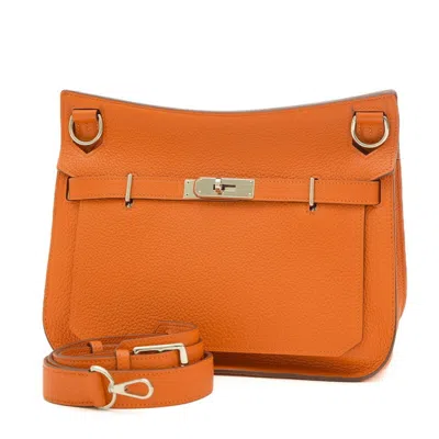 Hermes Hermès Jypsiere Orange Leather Shoulder Bag ()