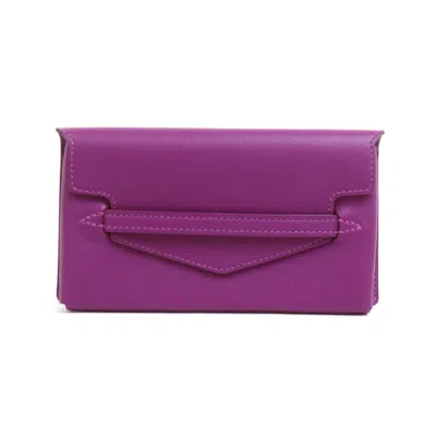 Hermes Hermès Purple Leather Clutch Bag ()