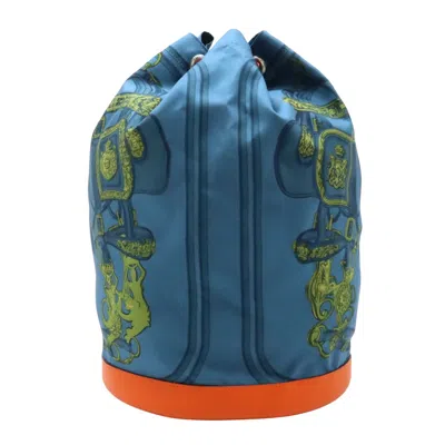 Hermes Hermès Soie Cool Blue Silk Backpack Bag ()