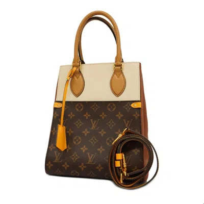 Pre-owned Louis Vuitton Fold Mm Brown Canvas Tote Bag ()