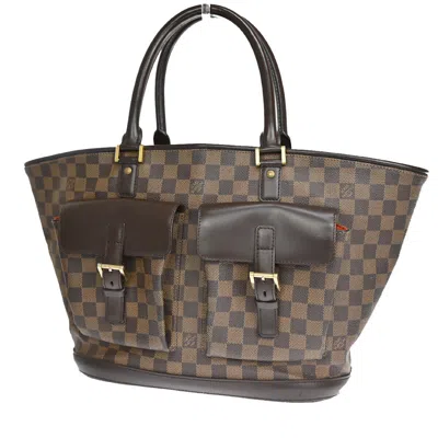 Pre-owned Louis Vuitton Manosque Brown Canvas Tote Bag ()