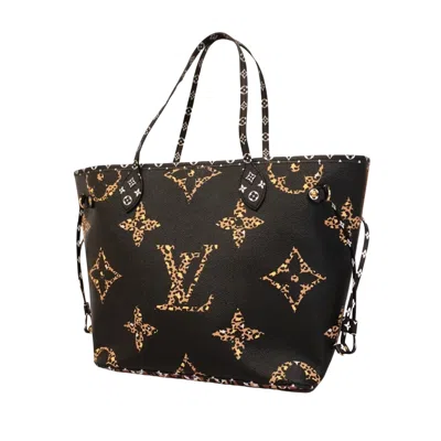 Pre-owned Louis Vuitton Neverfull Mm Black Canvas Tote Bag ()