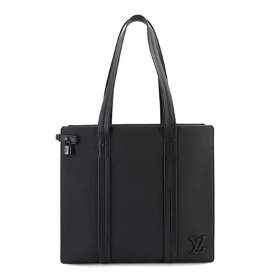 Pre-owned Louis Vuitton Takeoff Black Leather Tote Bag ()