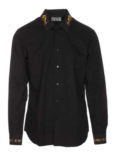 Versace Jeans Couture Panel Baroque Shirt In Black
