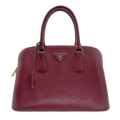 Prada Saffiano Burgundy Leather Shoulder Bag ()