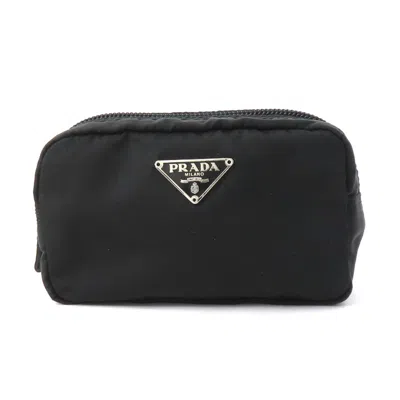 Prada Tessuto Synthetic Clutch Bag () In Black