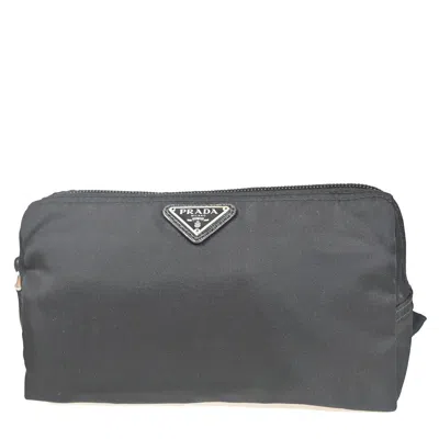 Prada Tessuto Black Synthetic Clutch Bag () In Burgundy