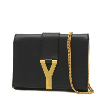Saint Laurent Y Line Black Leather Shoulder Bag ()
