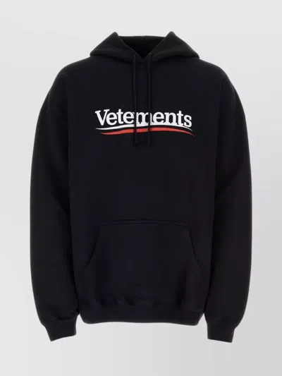 Vetements Hooded Sweatshirt In Cotton Blend In Black