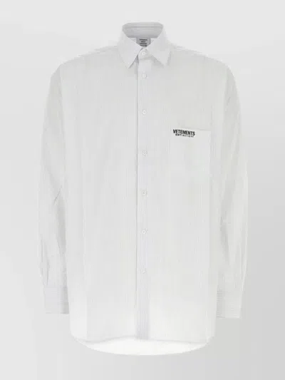 Vetements Striped Cotton Shirt In White