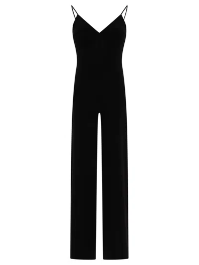 Norma Kamali Slip Wide-leg Jumpsuit In Black