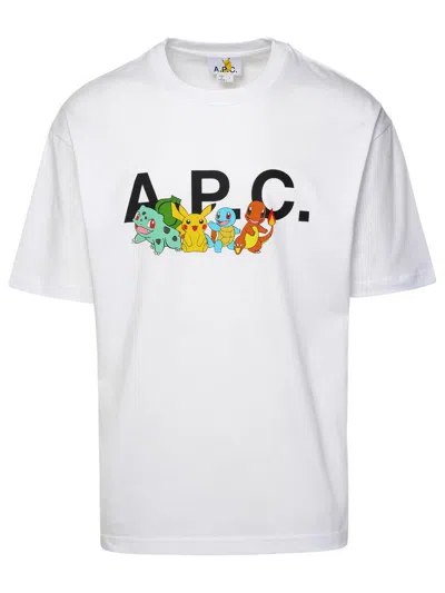 Apc A.p.c. 'pokémon The Crew' White Cotton T-shirt