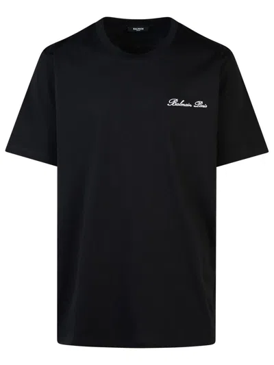 Balmain Signature Black Cotton T-shirt