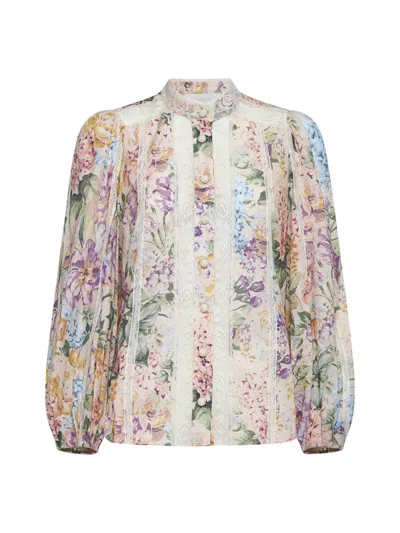 Zimmermann Shirts In Multi Watercolour Floral