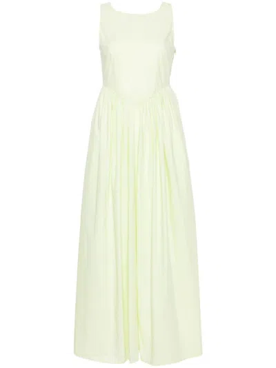 Emporio Armani Sleeveless Cotton Midi Dress In Green