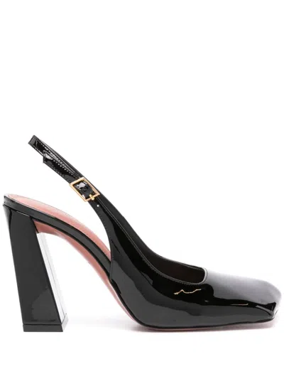 Amina Muaddi Charlotte Sling Patent Pumps In Black