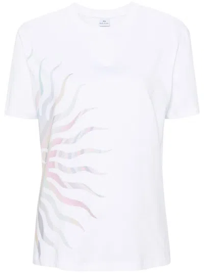 Ps By Paul Smith Swirl Sun-print T-shirt In White