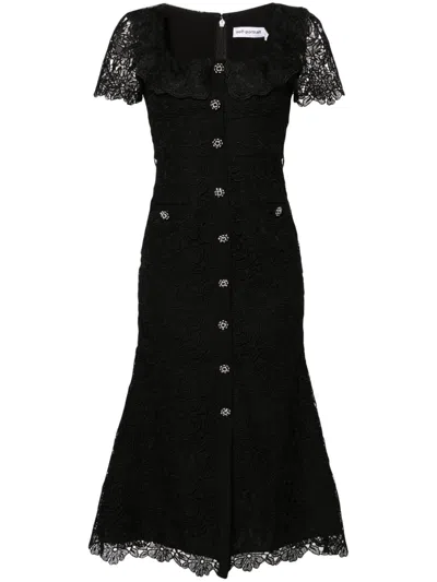 Self-portrait Lace Midi Dress In Black