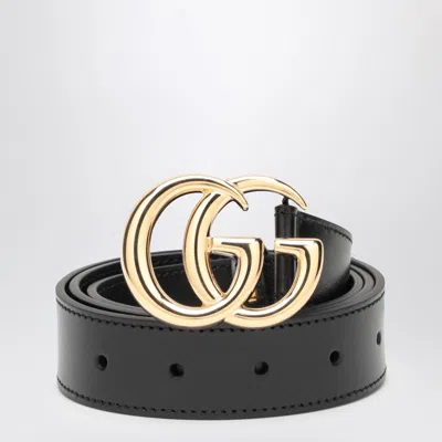 Gucci Black Belt With Double Gg Buckle Men