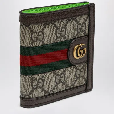 Gucci Ophidia Gg Leather Wallet In Cream