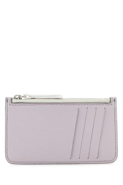 Maison Margiela Lilac Leather Card Holder In Purple