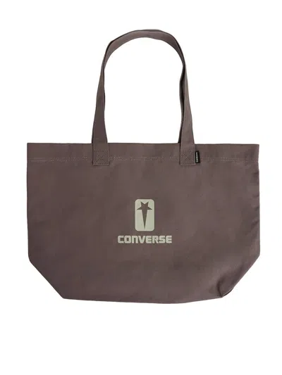 Rick Owens Drkshdw X Converse Logo Print Tote Bag Unisex Brown