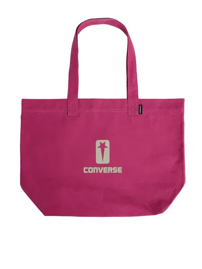 Rick Owens Drkshdw X Converse Logo Print Tote Bag Unisex Pink