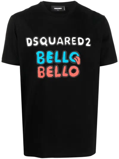 Dsquared2 Logo Print T-shirt In Black
