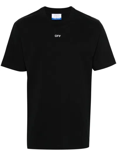 Off-white Logo-print Cotton T-shirt In Black/white
