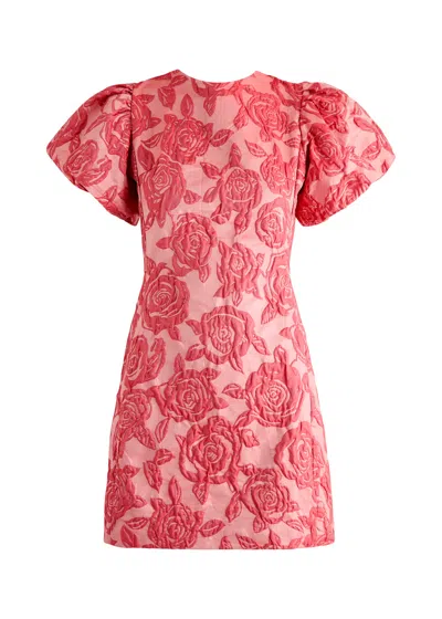 Sister Jane Embroidered Tie Back Mini Dress In Red Rose - Part Of A Set