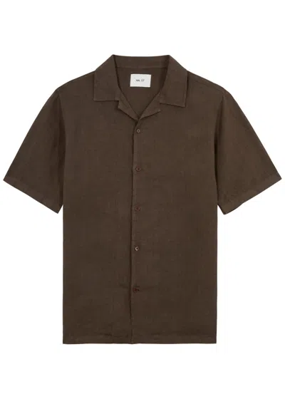 Nn07 Julio 5706 Linen Shirt In Brown