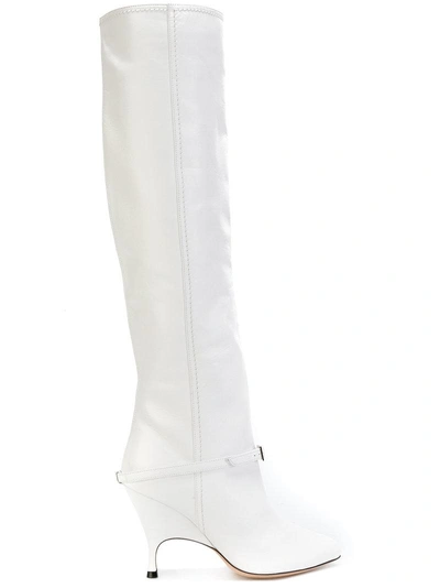 Alchimia Di Ballin Buckle Detail Knee Length Boot In White
