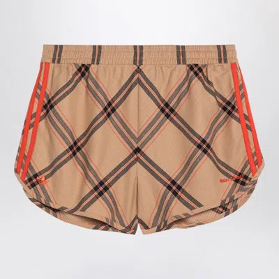 Adidas Originals By Wales Bonner Adidas By Wales Bonner Beige Shorts With Check Pattern In In White