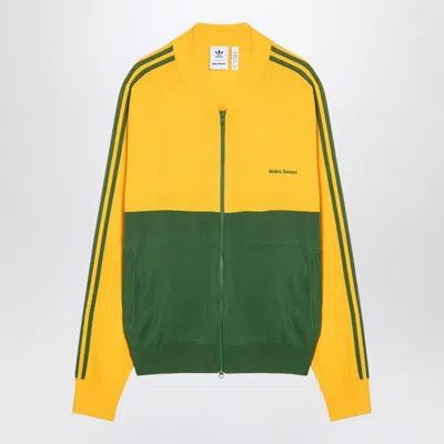 Adidas Originals By Wales Bonner Adidas By Wales Bonner Yellow/green Zip Sweatshirt In White