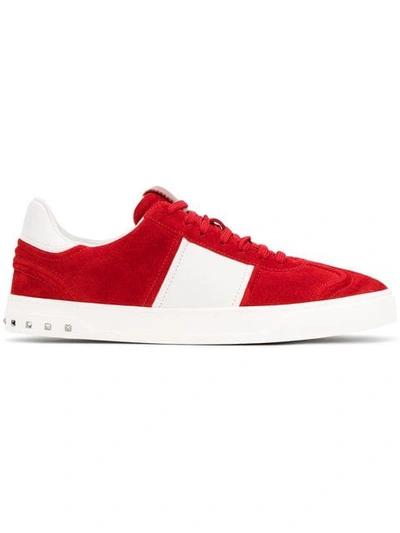 Valentino Garavani Fly Crew Low-top Suede Trainers In Red