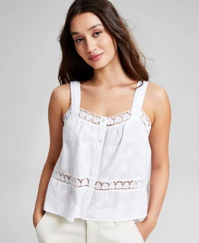 And Now This Women's Woven Crochet Tank Top, Created For Macy's In White