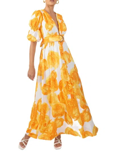 Akalia Verona Maxi Women's Floral Dress Yellow