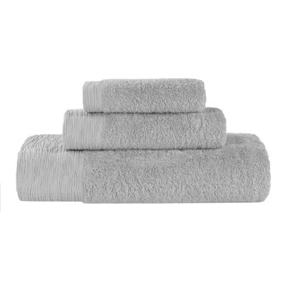 Superior Rayon From Bamboo Cotton Blend Hypoallergenic Solid 3 Piece Bathroom Towel Set In Gray