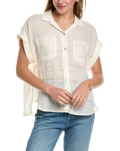 Bella Dahl Two Pocket Linen Shirt In Beige