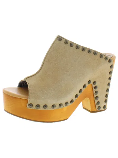 Dingo Peace N' Love Womens Suede Studded Platform Sandals In Neutral