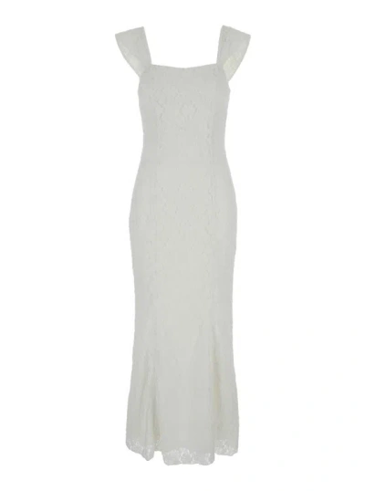 Rotate Birger Christensen Lace Wide Strap Dress In White