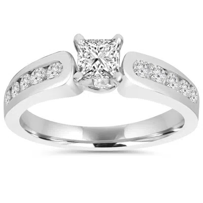 Pompeii3 1 Ct Princess Cut Diamond Womens Engagement Ring 14k White Gold Lab Grown In Multi
