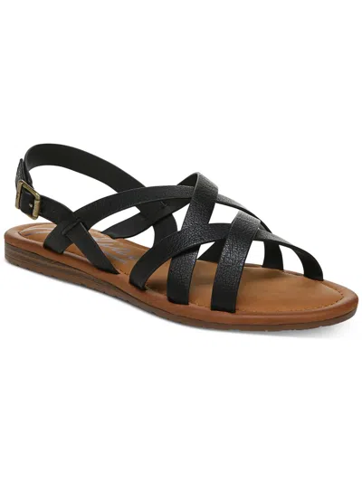 Zodiac Womens Cushioned Footbed Faux Leather Strappy Sandals In Black